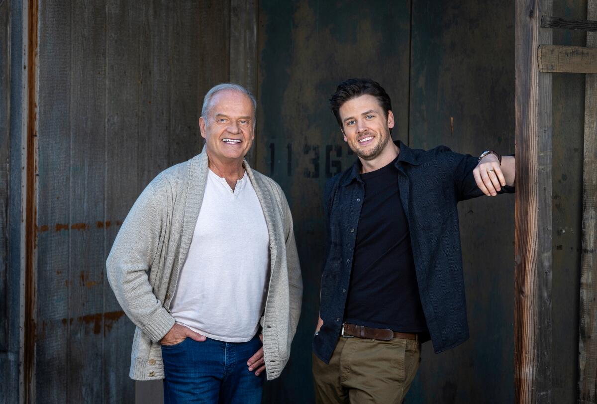 Kelsey Grammer, left, and Jack Cutmore-Scott, the two stars of the "Frasier" reboot on Paramount+