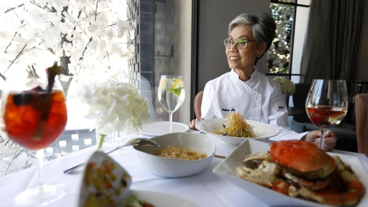Helene An, 75, shown at Crustacean restaurant in Beverly Hills, has been credited with bringing Vietnamese cuisine to the U.S.