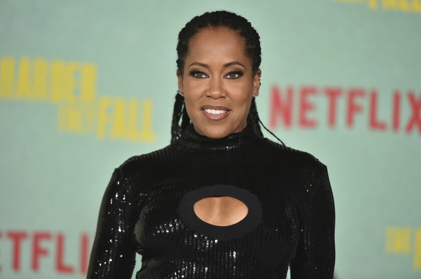 Regina King arrives at a special screening of "The Harder They Fall" on Oct. 13, 2021.