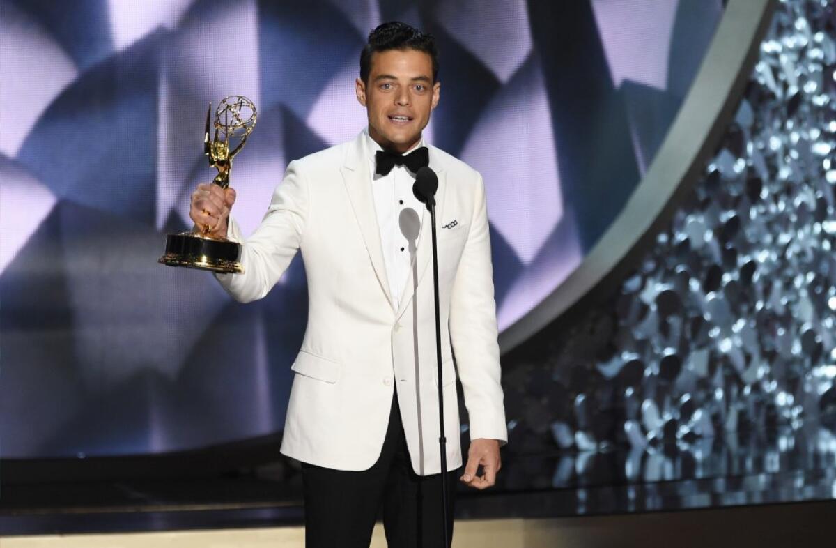 Rami Malek won the Emmy for lead actor in a drama for his turn on "Mr. Robot."