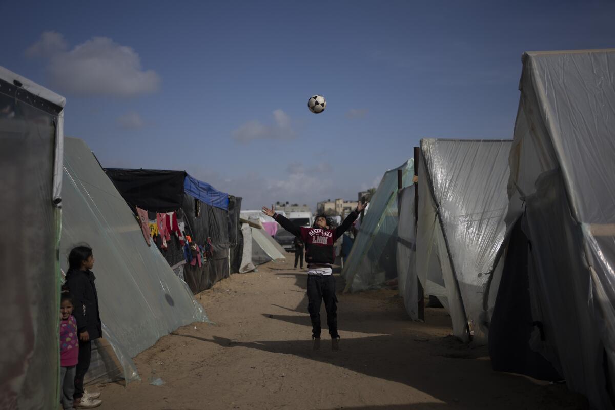 Makeshift tent camp in Rafah, Gaza