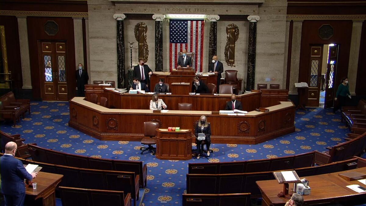 Una sesión de la Cámara de Representantes para acusar al presidente Donald J. Trump 