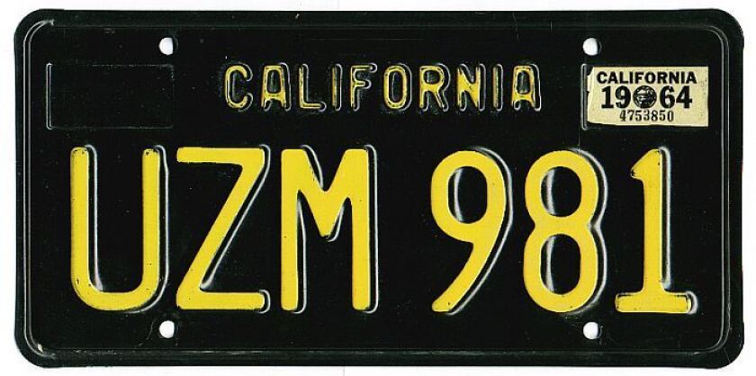 California Dmv Bringing Back Classic Black License Plates Los Angeles Times