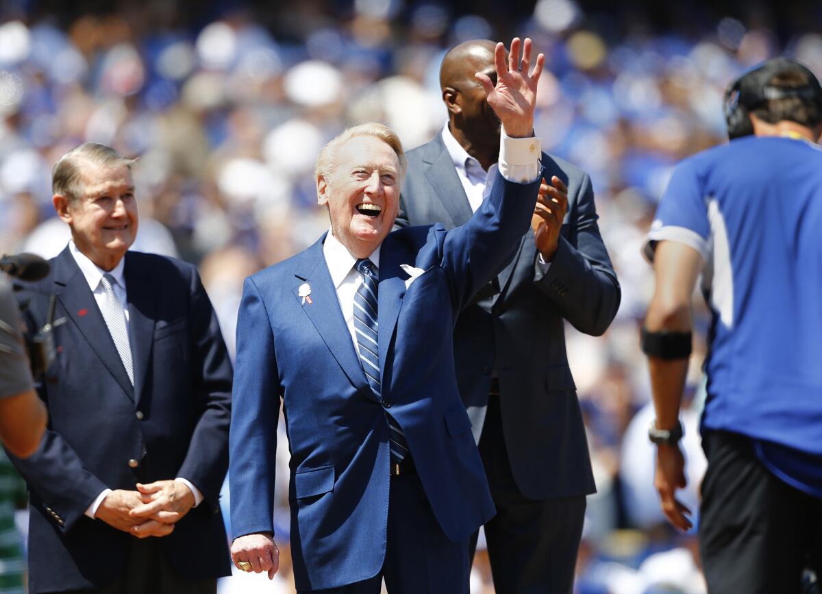 After decades on the air, Vin Scully will end his career as the voice of the Dodgers on Sunday.