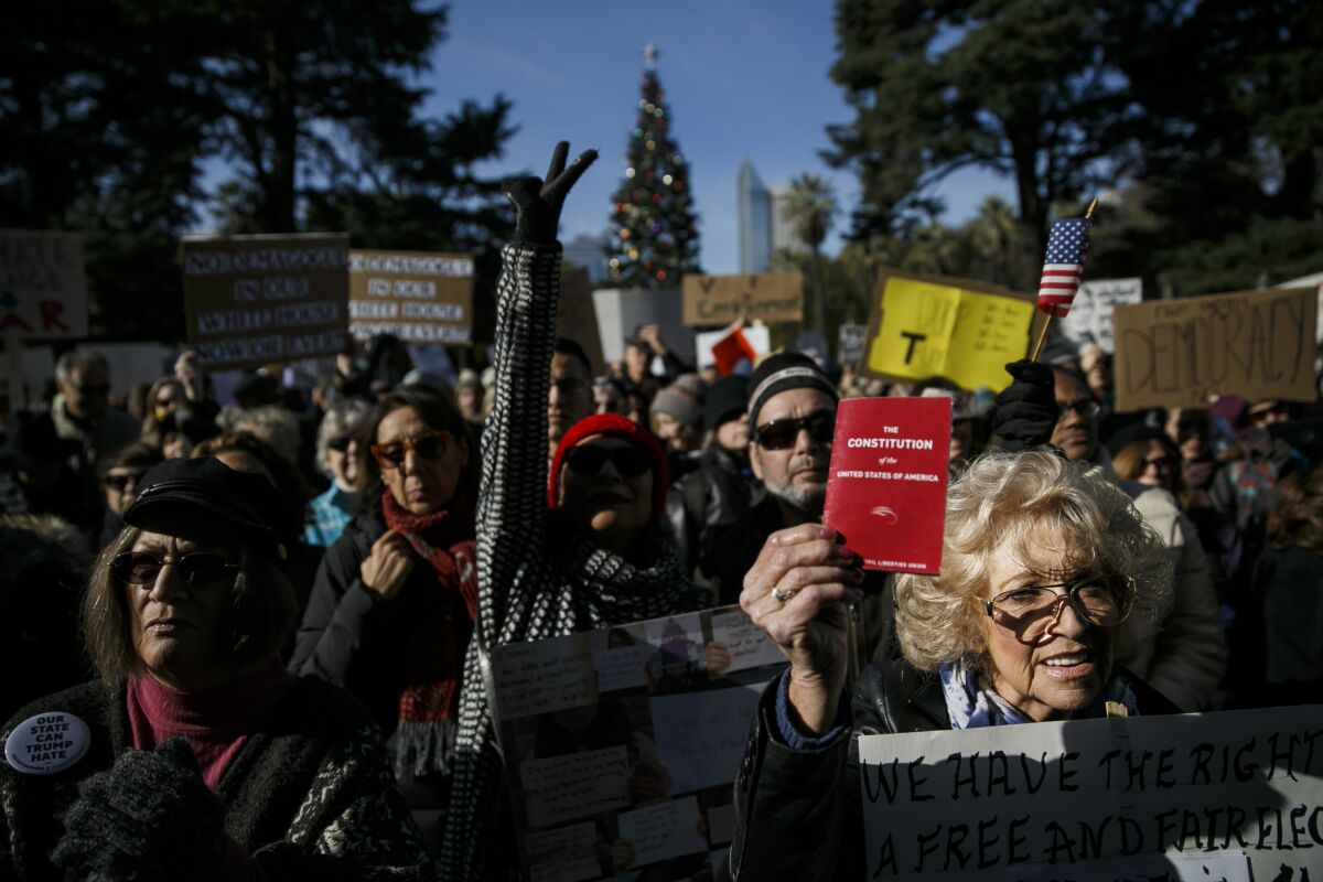 Protesters made their last stand before members of the electoral college gathered to vote on Dec. 19 at the State Capitol.