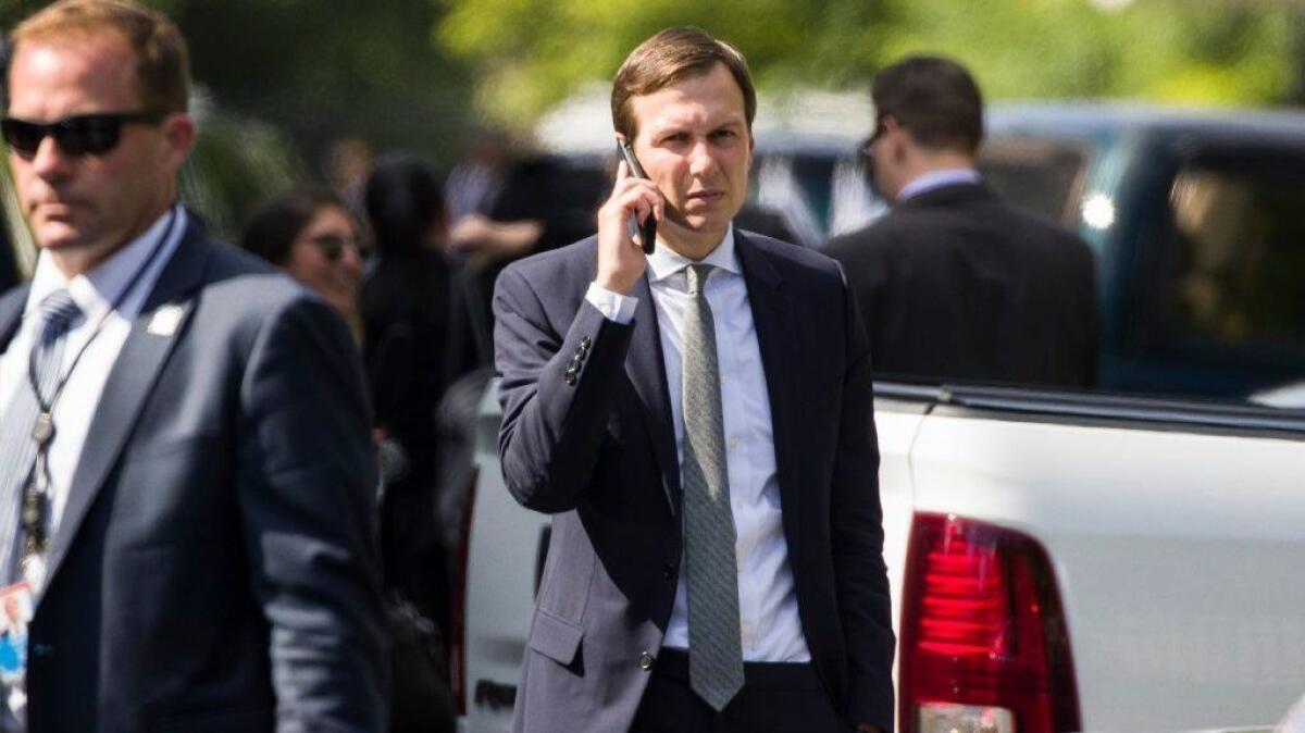 White House senior advisor Jared Kushner, arriving at the White House on Wednesday, was the subject of several New York Times stories exploring the Trump administration's contacts with Russian officials.