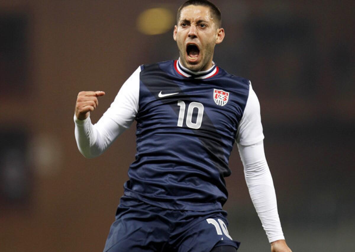 Clint Dempsey, shown celebrating a goal against Italy, will be back in the U.S. lineup for a World Cup tuneup against Ukraine.