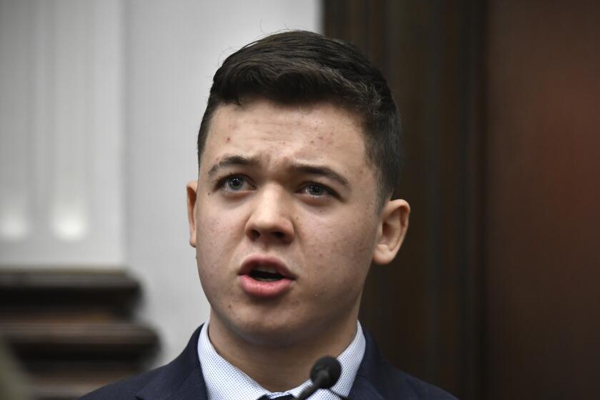 Kyle Rittenhouse testifies during his trial at the Kenosha County Courthouse in Kenosha, Wis., on Wednesday, Nov. 10, 2021. Rittenhouse is accused of killing two people and wounding a third during a protest over police brutality in Kenosha, last year. (Sean Krajacic/The Kenosha News via AP, Pool)