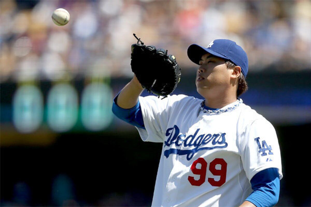 Hyun-Jin Ryu finished his first season in the major league with a 14-8 record and a 3.00 ERA.