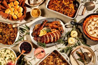 LOS ANGELES, CA - NOVEMBER 3, 2022: A Thanksgiving spread prepared by cooking columnist Ben Mims on November 3, 2022 in the LA Times test kitchen. (Katrina Frederick / For The Times)