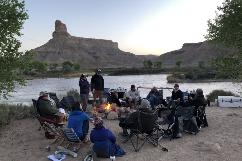 A group of students from Utah State University on a field trip as part of a course on the future of the Colorado River.