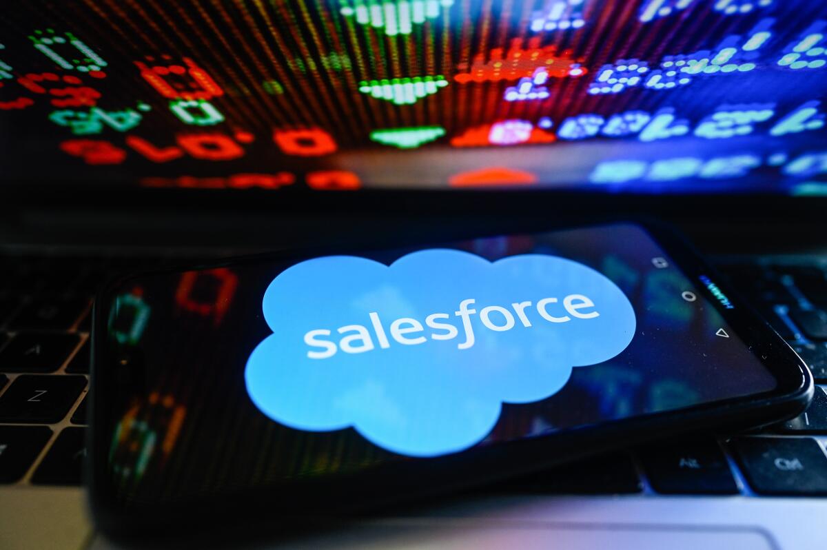 Salesforce logo on phone