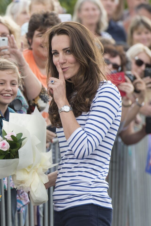 Catherine, Duchess of Cambridge, meets members of the public at Auckland Harbor.