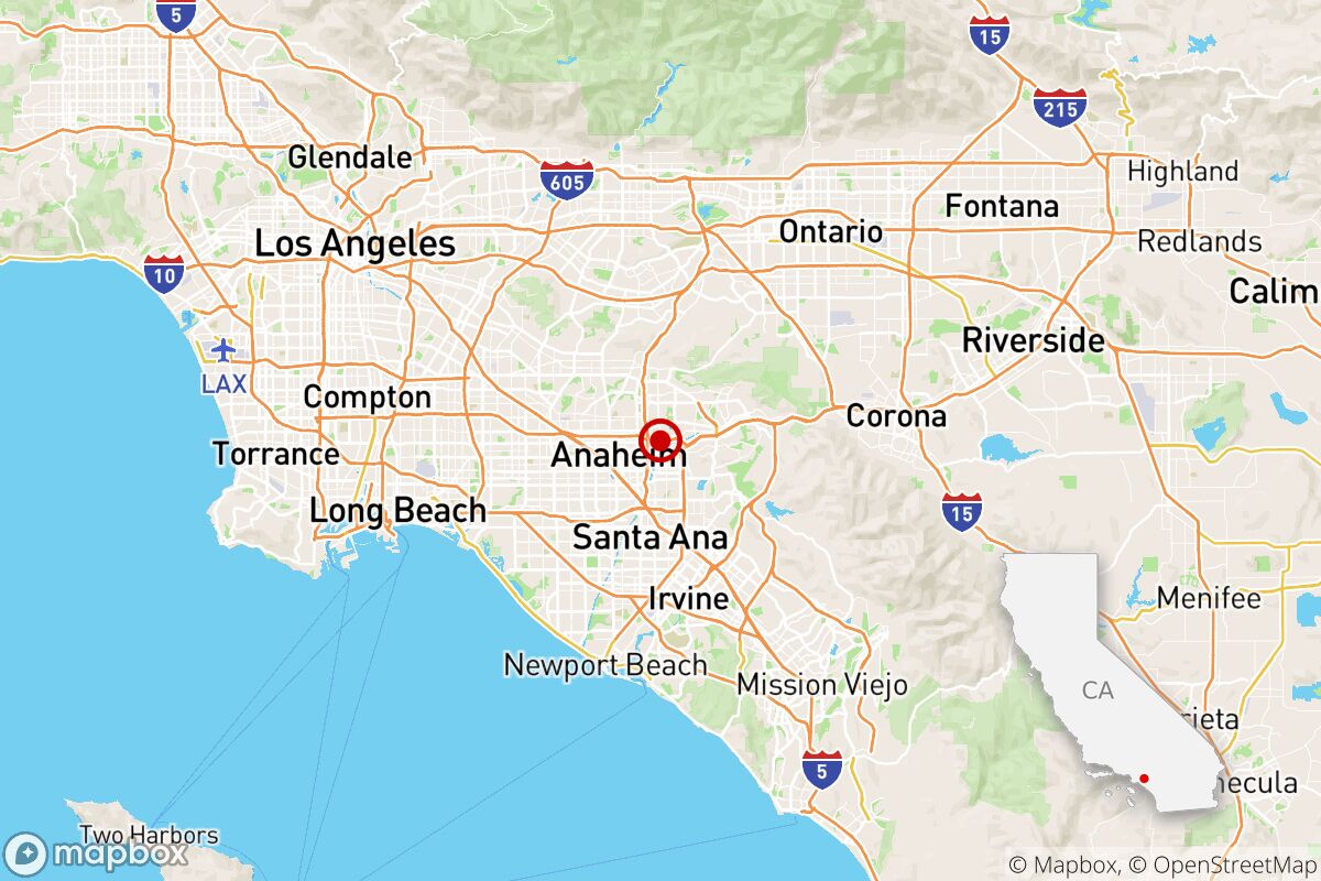 A magnitude 2.7 earthquake was reported Friday morning at 8:42 a.m. in Anaheim, according to the U.S. Geological Survey.