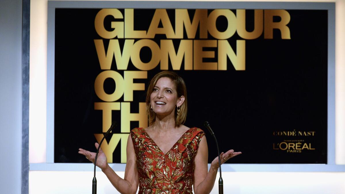 Glamour Editor in Chief Cindi Leive speaks onstage during the Glamour Women of the Year awards at NeueHouse Hollywood on Nov. 14.