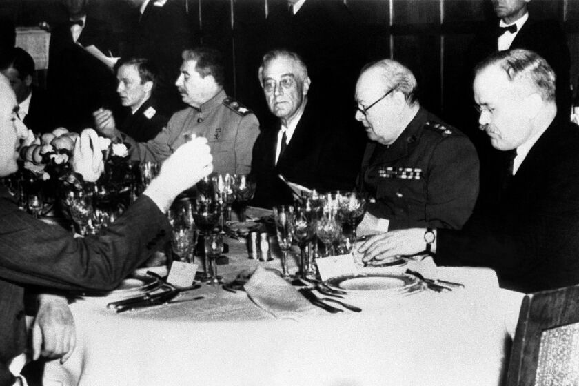 Russian President Joseph Stalin, President Franklin D. Roosevelt and British Prime Minister Winston Churchill in 1945.