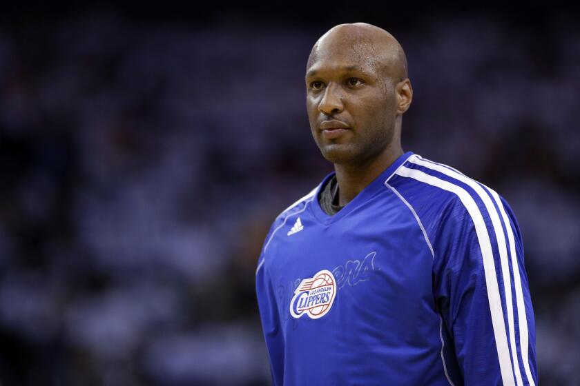 This Jan. 2, 2013, file photo shows the Los Angeles Clippers' Lamar Odom during an NBA basketball game against the Golden State Warriors in Oakland.