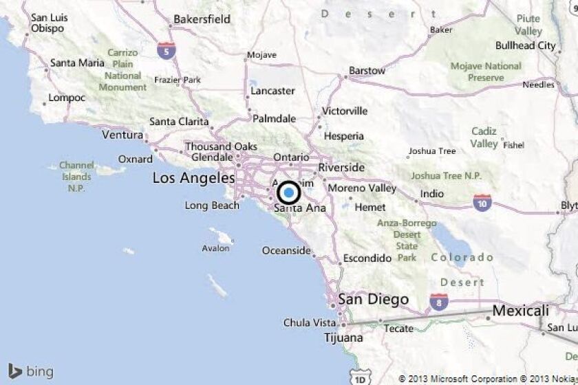 map of corona ca Earthquake 3 0 Quake Strikes Near Corona Los Angeles Times map of corona ca