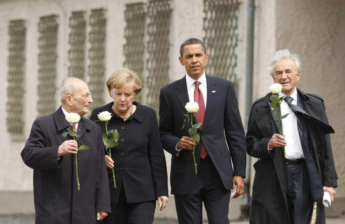 Bertrand Herz, Angela Merkel, Barack Obama, Elie Wiesel