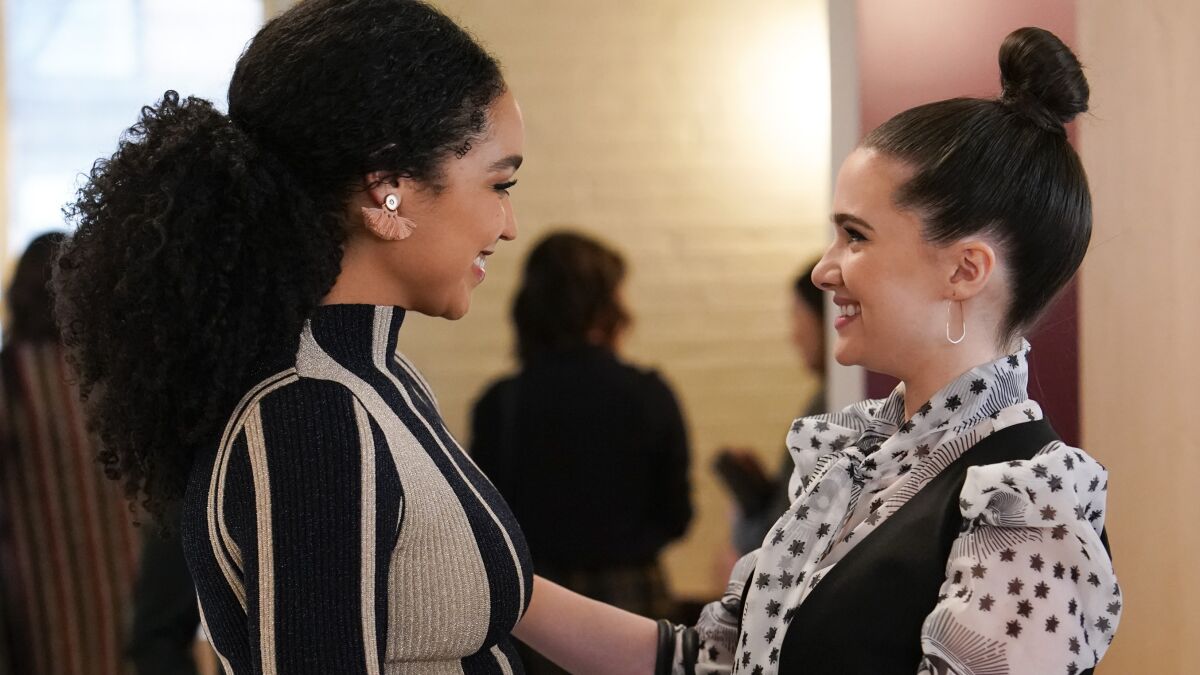 The Bold Type's Aisha Dee, left, and Katie Stevens.