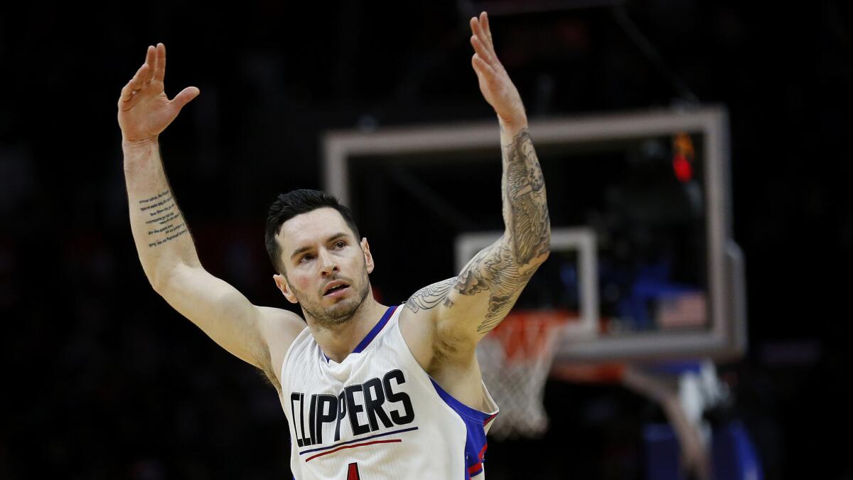 Clippers J.J. Redick scored a career high 40 points against the Rockets on Monday, including hitting nine of twelve from three-point range.