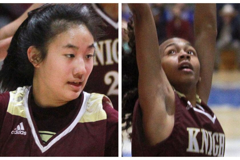The Bishop's School's Renee Chong (left) and Angie Robles are nominated for the McDonald’s All American Games.