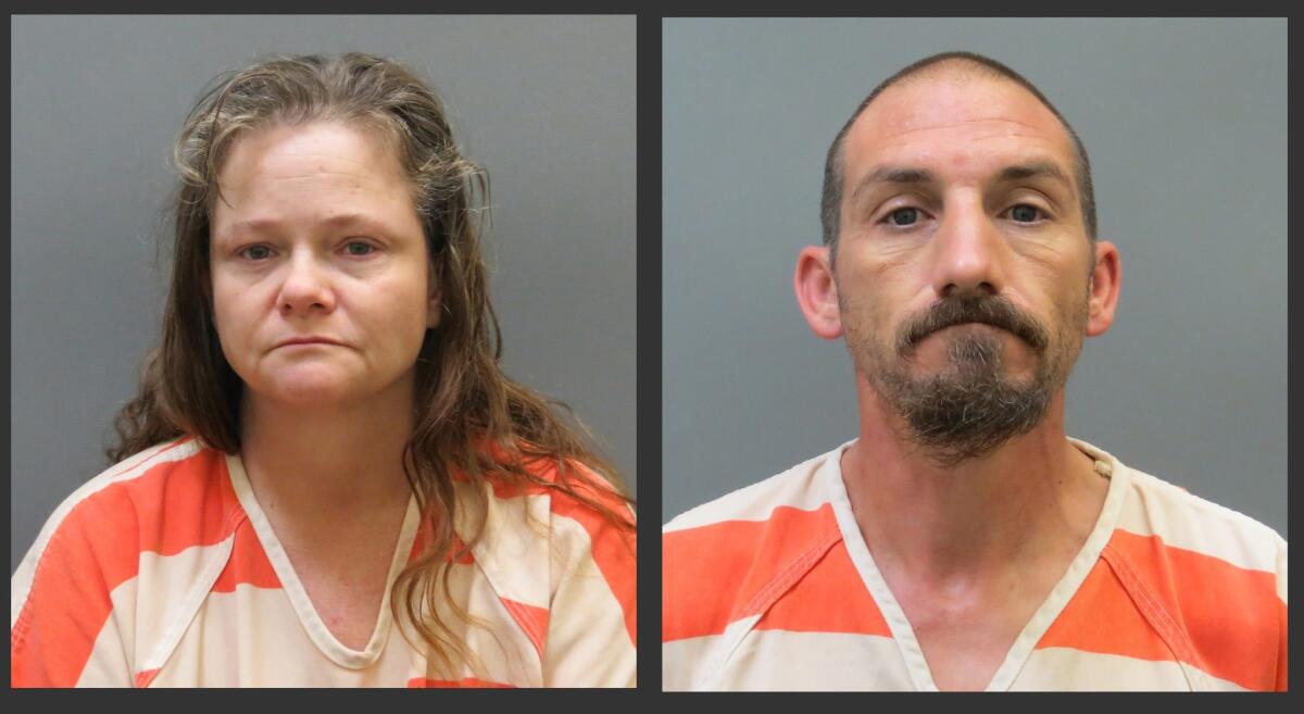Kendra Tooley, left, and her boyfriend, Ricky Roy House Jr., are shown in undated photos provided by the Posey County, Ind. Jail. Ron Higgs, the man credited with rescuing a woman allegedly held captive for two months by Tooley, and House Jr., says he he visited his ex-wife, Tooley, and her boyfriend, Thursday, Sept. 4, and was dumbfounded when Tooley told him, "I've got a girl back here in a cage." Higgs drove the woman to safety Saturday after convincing House and Tooley that he wouldn't tell police. The Posey County couple now faces preliminary charges of rape and criminal confinement.