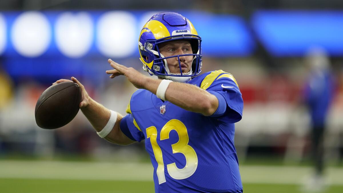 Rams confident in John Wolford if Stafford sits out Sunday - The San Diego  Union-Tribune