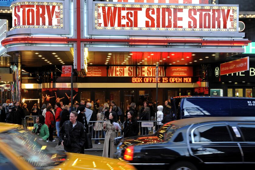Opening night of the Broadway musical "West Side Story" at The Palace Theatre, in New York, on Thursday, March 19, 2009. (AP Photo/Peter Kramer)