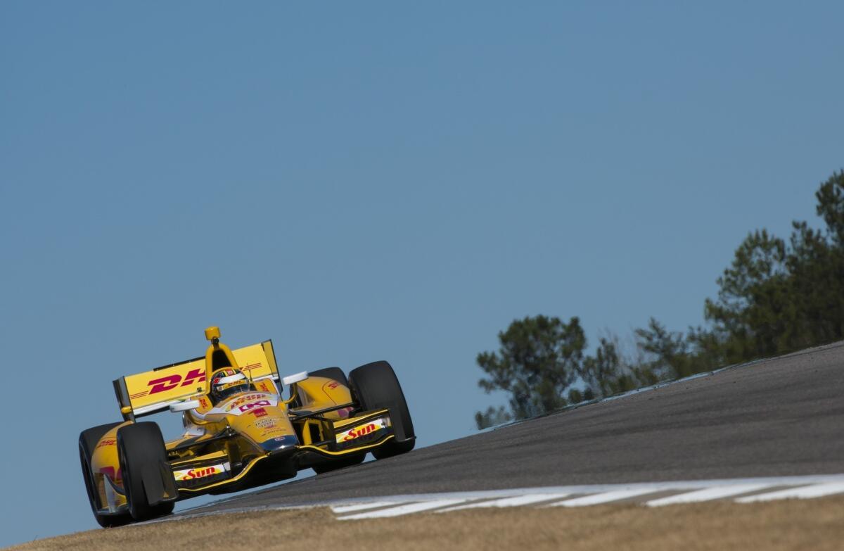Ryan Hunter-Reay drives the No. 28 Andretti Autosport Dallara Chevrolet during IZOD IndyCar Series testing at Barber Motorsports Park on March 13 in Birmingham, Ala.