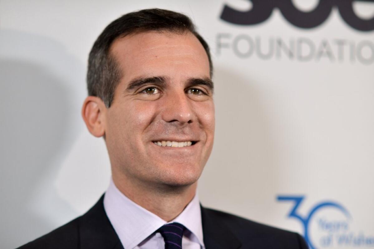 Mayor Eric Garcetti at the Wishing Well Winter Gala in Beverly Hills last month. Garcetti's choices for the city's cultural affairs chief and poet laureate will help to define the city's arts and culture identity.