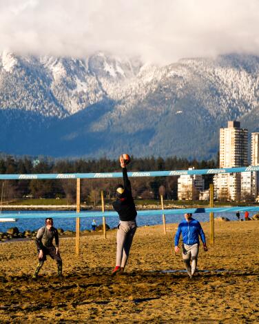 Volleyball on the sand, Kitsilano Beach, Vancouver.
