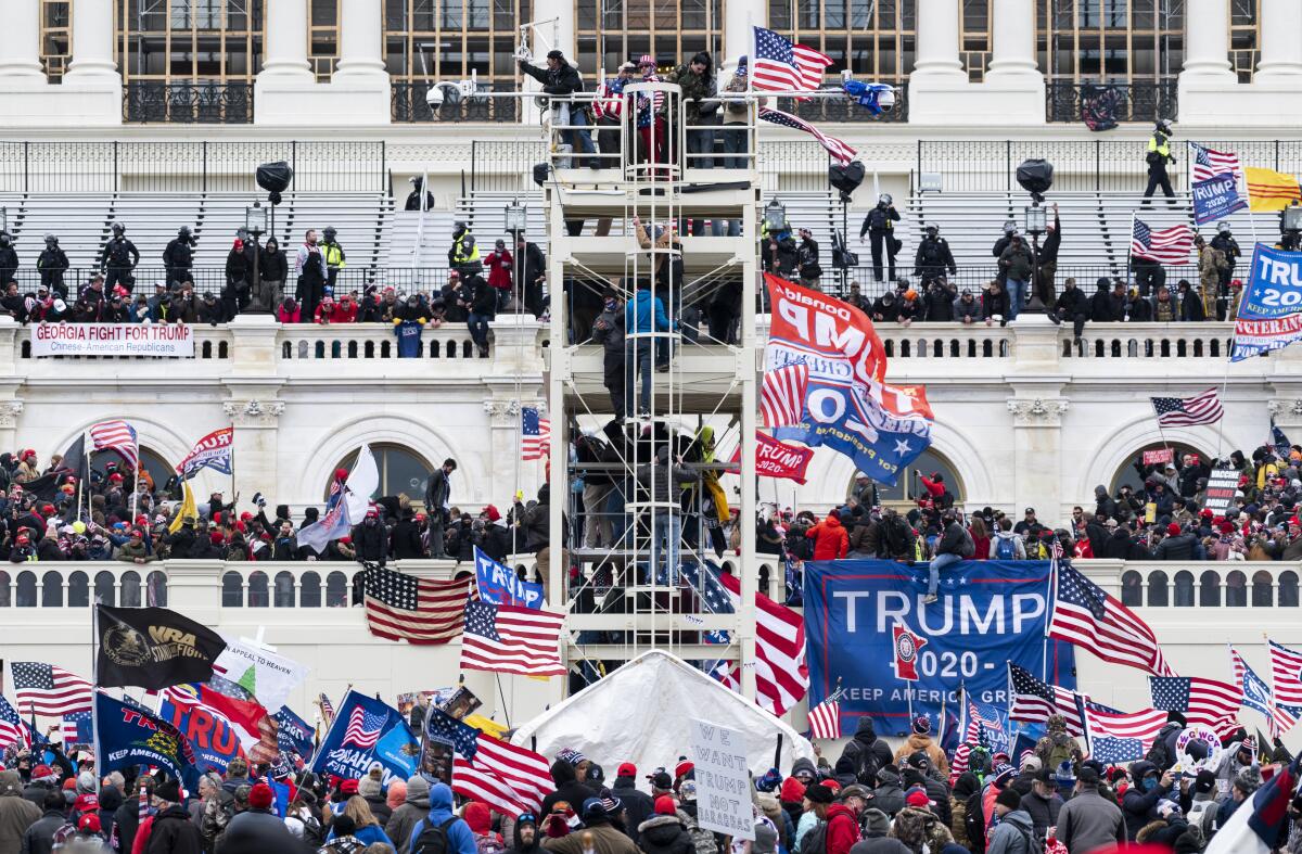 UNITED STATES - JANUARY 6: Trump supporters occupy the West Front of the Capitol.