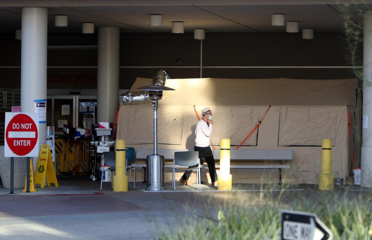 A large tent was recently set up outside Adventist Health Glendale, reportedly to do intake of patients suspected of having COVID-19. Glendale has extended its local state of emergency to the end of April, as there appears to be no immediate end to the local threat of the global pandemic caused by the novel coronavirus.