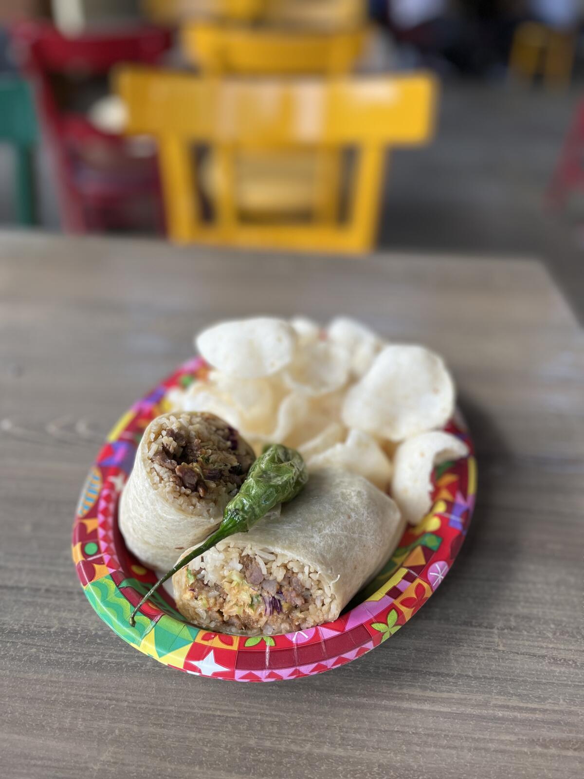 The beef bulgogi burrito from Lucky Fortune Cookery at Disney's California Adventure.