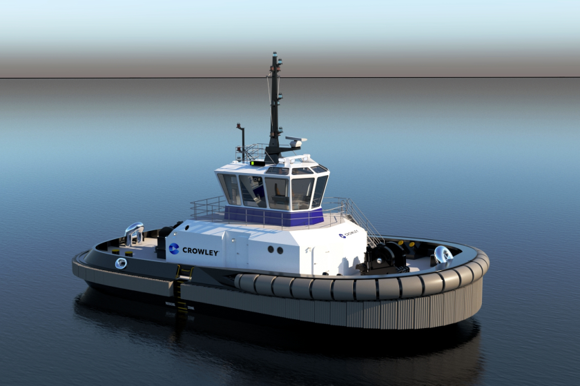 A rendering of the eWolf, the first all-electric tug in the United States 