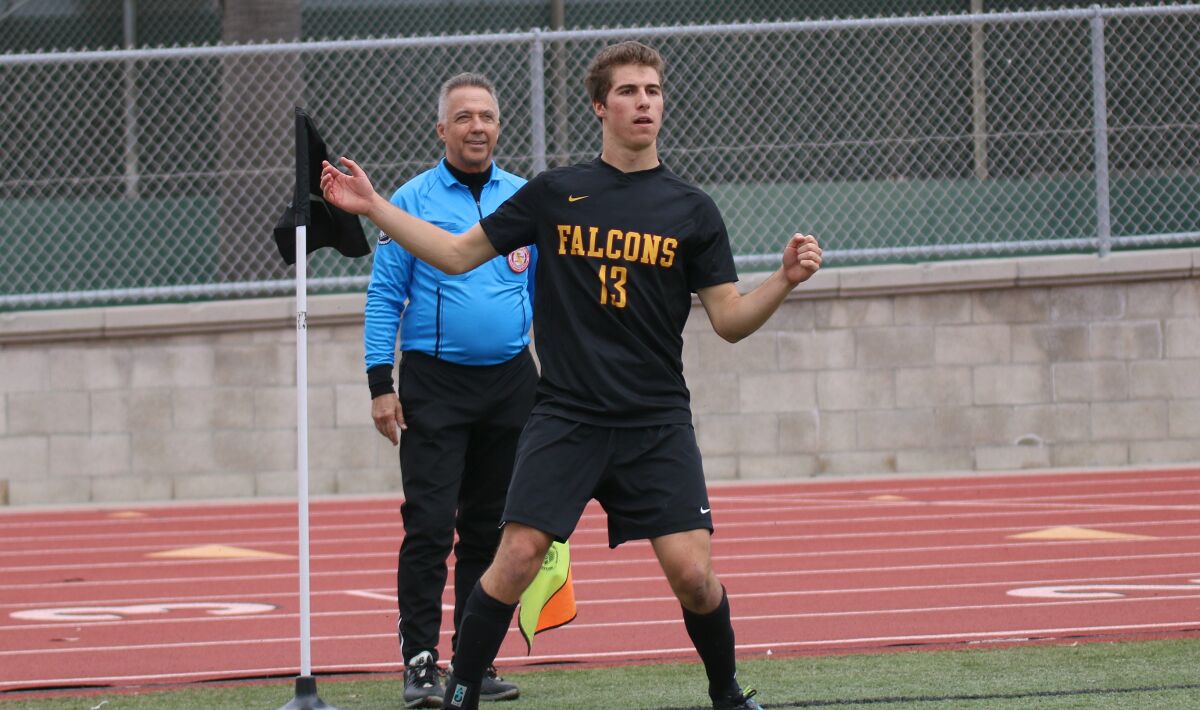 Senior midfielder Jake Kosakoff of Torrey Pines.