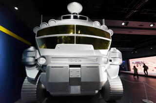 The world's first full-scale model of the crewed pressurized lunar rover