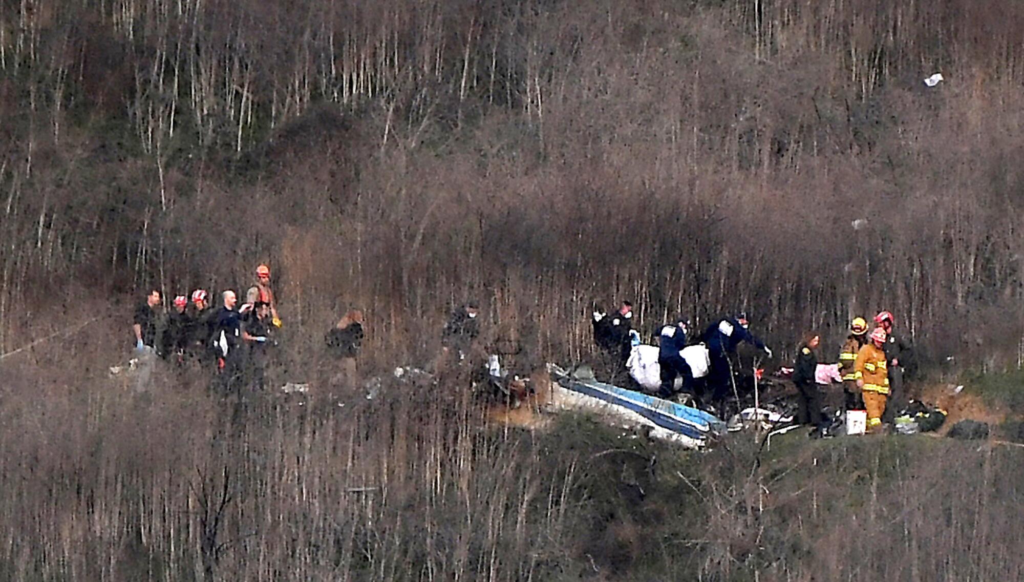 Wreckage of helicopter crash that killed Kobe Bryant