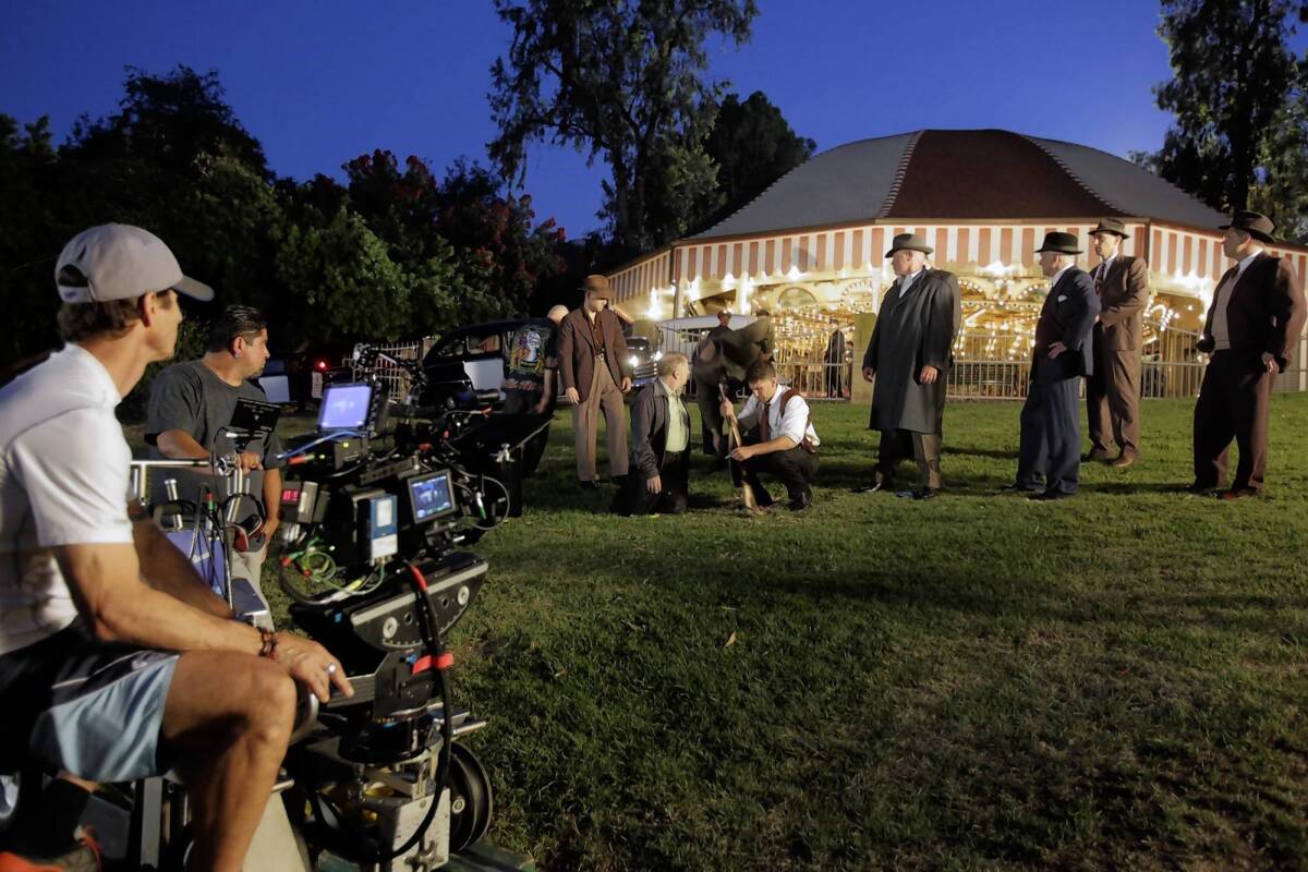 Modern meets vintage on the Griffith Park set of TNT's new period crime drama, "Mob City."