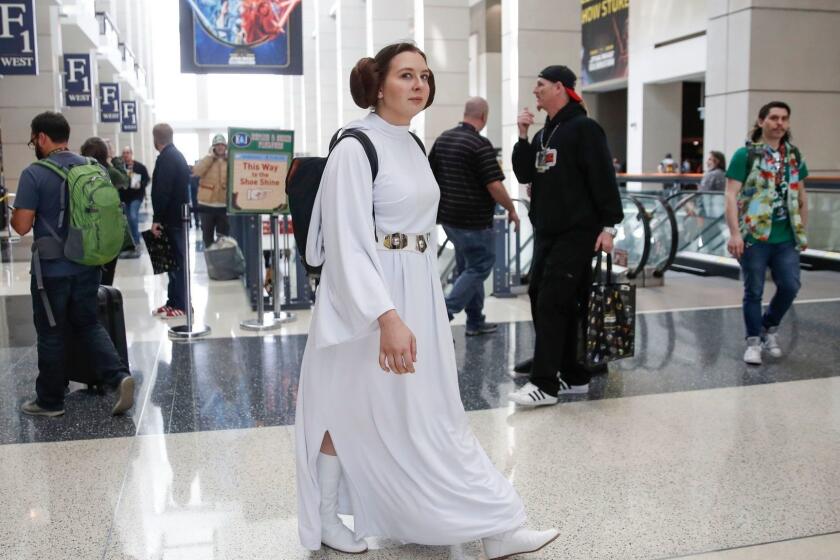Fans participate in the Star Wars celebration in Chicago on April 11, 2019. - Fans from all over the world gather in Chicago to celebrate the cultural phenomenon of the Star Wars franchise. (Photo by Kamil KRZACZYNSKI / AFP)KAMIL KRZACZYNSKI/AFP/Getty Images ** OUTS - ELSENT, FPG, CM - OUTS * NM, PH, VA if sourced by CT, LA or MoD **