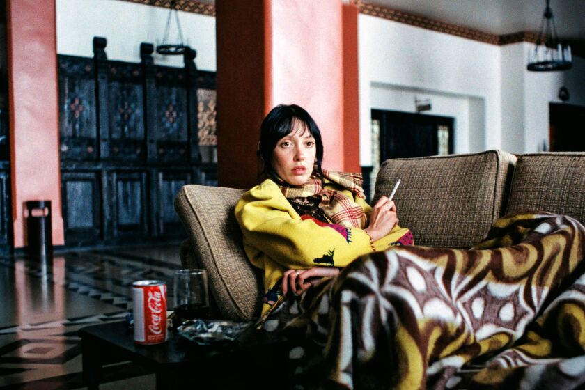 A deleted scene of Wendy (Shelley Duvall) watching television in the Overlook Lobby in "The Shining."