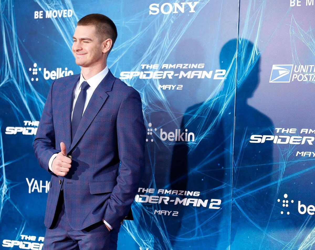 Andrew Garfield at "The Amazing Spider-Man 2" premiere at the Ziegfeld Theater in New York.