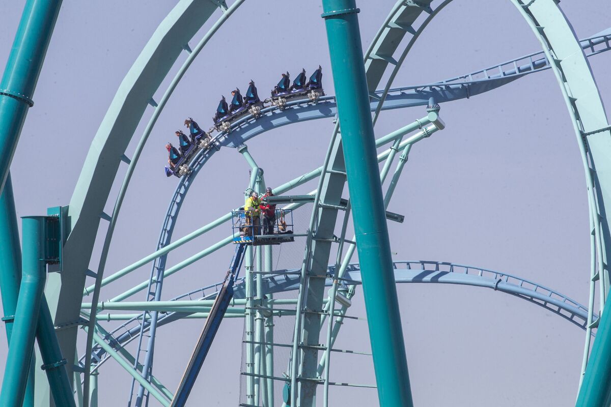 Emperior, the new SeaWorld roller coaster debuting this spring, is nearing the end of construction. This will be the third coaster to open at the park in the last three years.