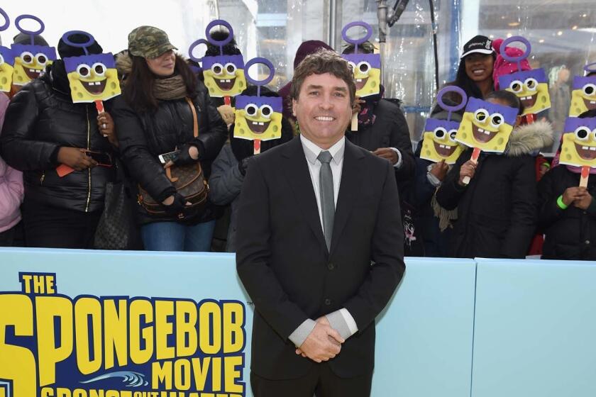 FILE - NOVEMBER 27, 2018: American cartoonist Stephen Hillenburg, the creator of "SpongeBob SquarePants" has died at the age of 57 after suffering from ALS. NEW YORK, NY - JANUARY 31: Executive Producer Stephen Hillenburg attends the World Premiere of "The SpongeBob Movie: Sponge Out Of Water 3D" at the AMC Lincoln Square on January 31, 2015 in New York City. (Photo by Dimitrios Kambouris/Getty Images for Paramount International) ** OUTS - ELSENT, FPG, CM - OUTS * NM, PH, VA if sourced by CT, LA or MoD **