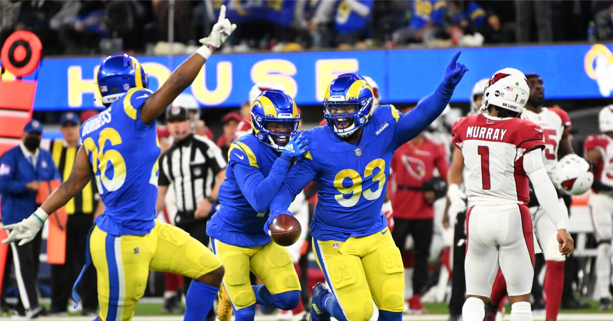 Swarming Rams defense dominates Kyler Murray and Cardinals in win - Los ...