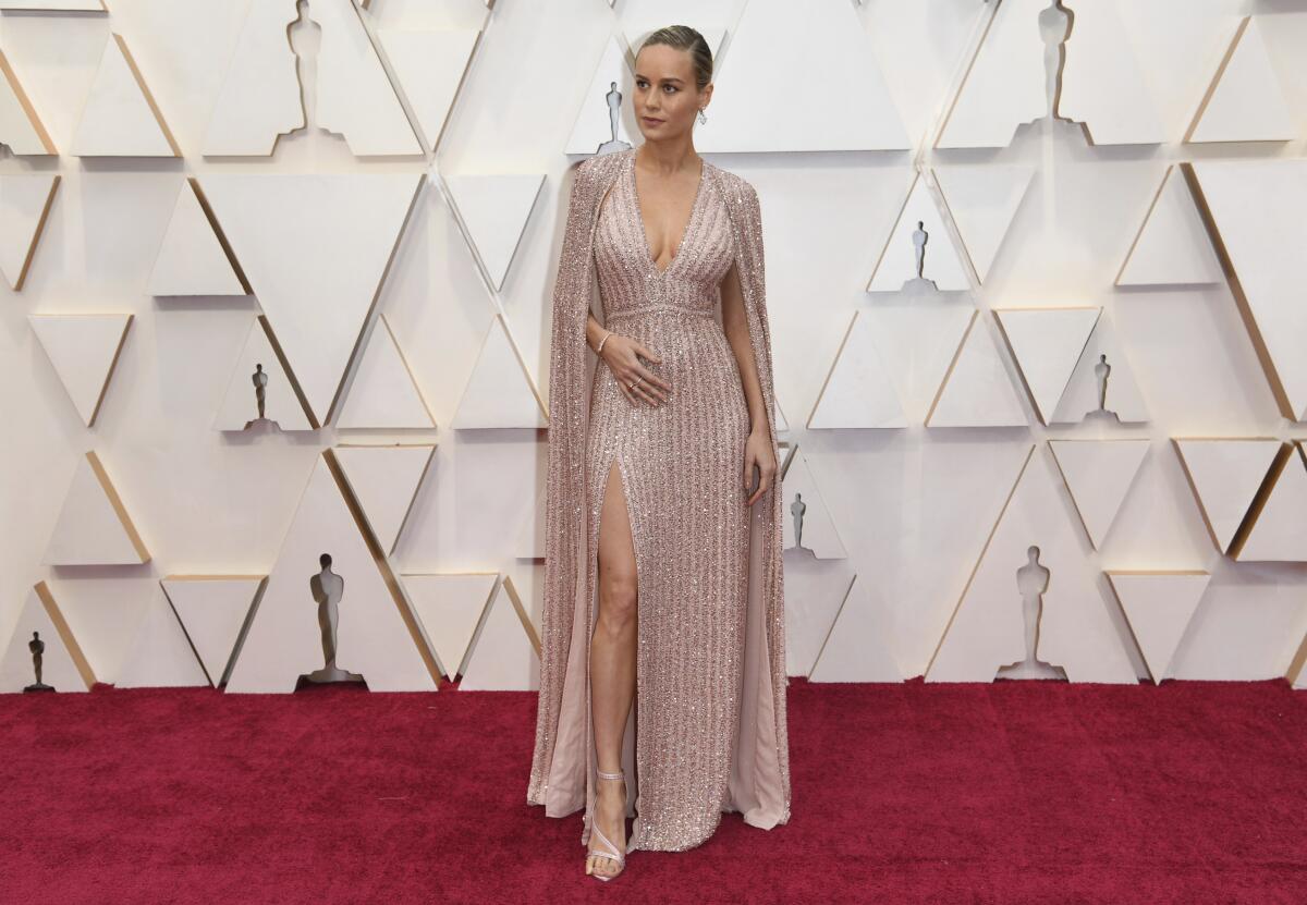 Brie Larson arrives at the 92nd Oscars.