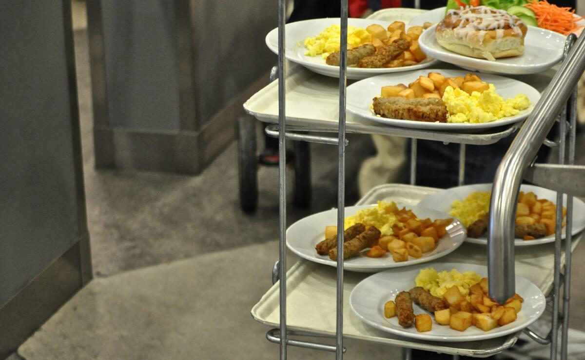 Ikea has popular racks for the trays at the free breakfast Mondays in Burbank.