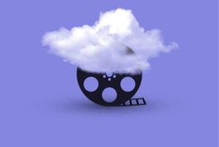 Illustration of a cloud partly covering a film reel