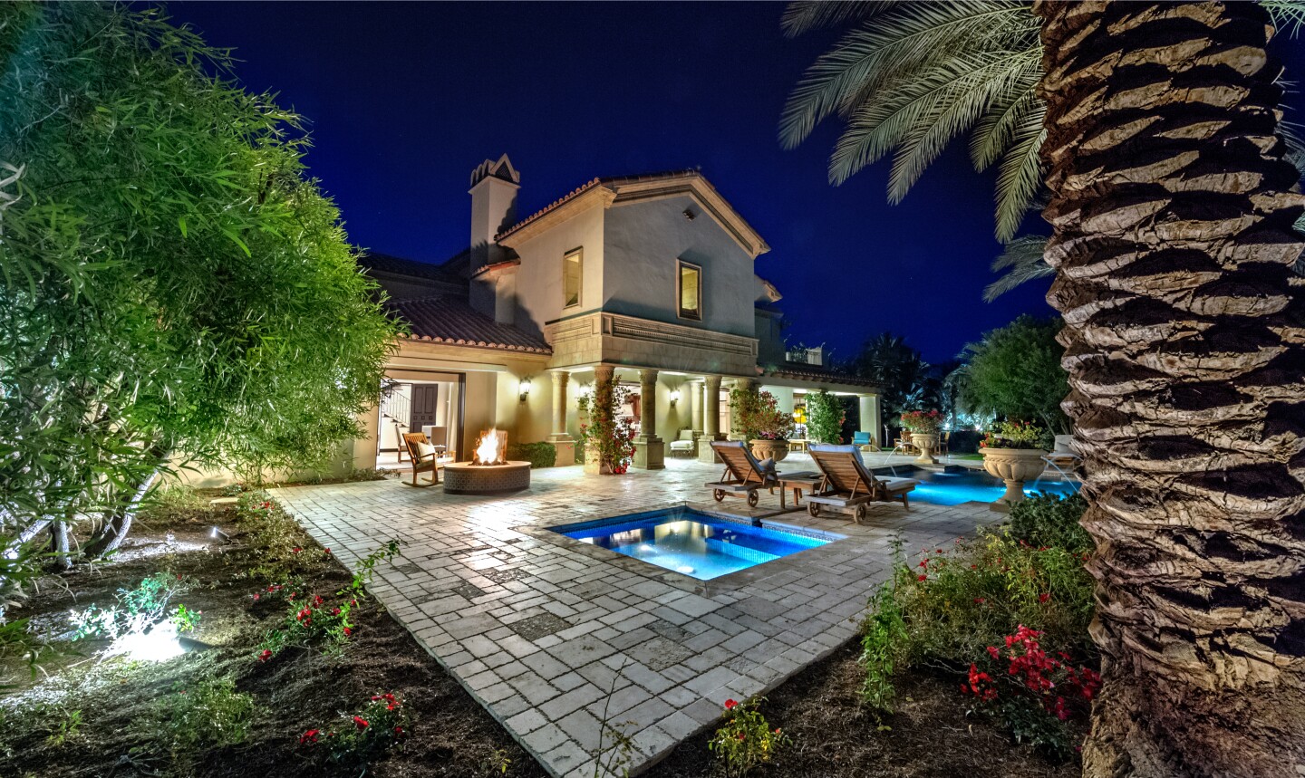 The Mediterranean villa is found in La Quinta's exclusive Madison Club community.